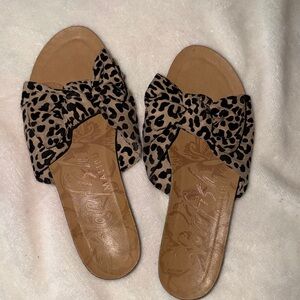 Blowfish Leopard Print Bow Sandals